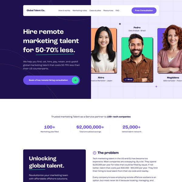 Design by Janneke titled "Modern and vibrant website design for recruiting firm"
