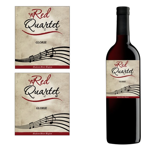 Glorie "Red Quartet" Wine Label Design Design por digitalmartin