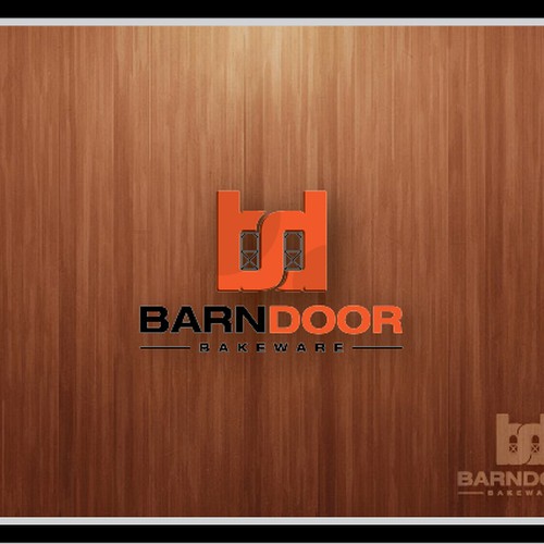 Create a "cool rustic" styled logo of a Barn Door for Barn Door Bakeware Logo Design by Keenan Design