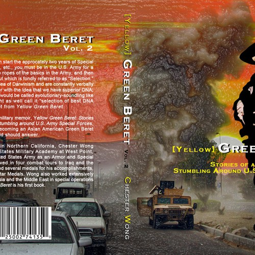 book cover graphic art design for Yellow Green Beret, Volume II Réalisé par hellopogoe
