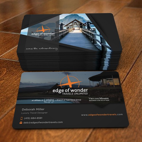 Create a card that exudes the awesomeness of luxury adventure travel Design by dkuadrat™