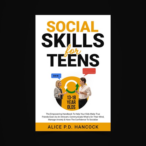 Minimalist Book cover for Teens ages 13-18 suffering from social anxiety and need to learn social skills Réalisé par KMS Arafat