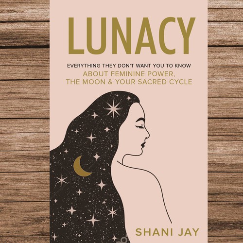 Beautiful nonfiction book cover design for a book about the moon & feminine energy aimed at women Design by dalim