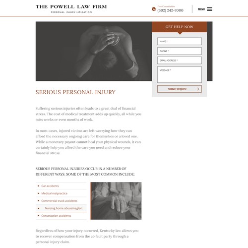 Personal Injury Law Firm - Site Redesign Design by 2ché