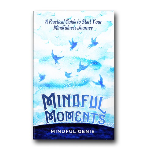 Catchy book cover design for my mindful meditation book. Design by RKM Designs