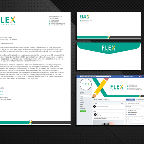 Letterhead, envelope, facebook cover Design by DistArt