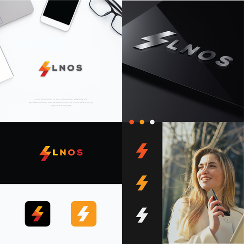 Lightning logo for Blockchain startup (LNOS) Design by Branding Inspiration