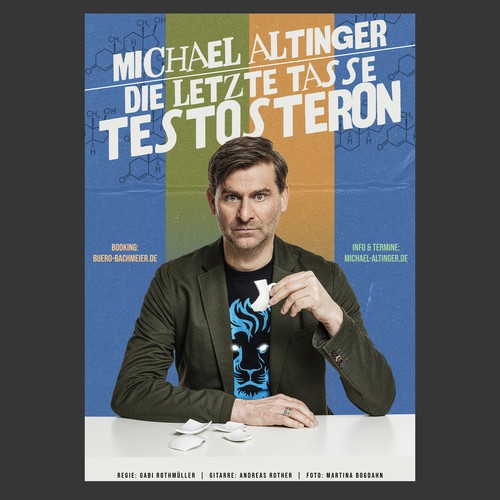 eye catching tour poster for comedian Michael Altinger Design by Graphics Guru 87