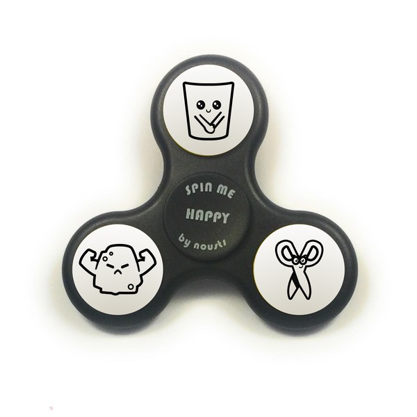 Design by Desar Yuartha titled "amazingly cool cartoon design for Rock Paper Scissors game"