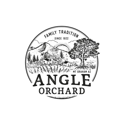 100 year old orchard logo. Design by Apoteósico
