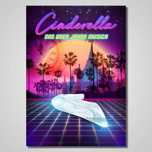 Poster for Musical "Cinderella" with the best Songs of the 80s Design by Frieta