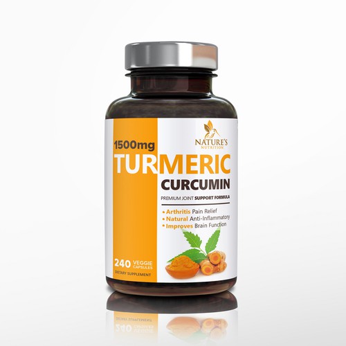 Nature's Nutrition needs a "beautiful label" for its Turmeric Extract bottle Design by DesignSBS