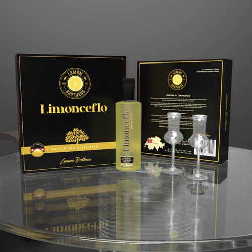 Design a beautiful box for a new Limoncello company (family start-up) ! Design by Julia Arnhem
