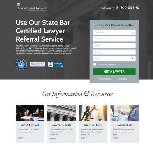 Designs | Lawyer Referral Service - ASN | Web Page Design Contest