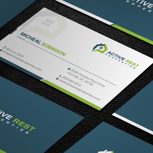 Modern Business Cards for Active Rest Properties Design by ™SF_Design™