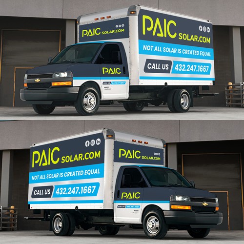 Design us an eye catching, modern, box truck wrap! Design by Mushfiqur™