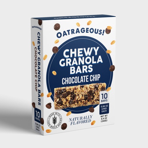 DESIGN EYE-CATCHING PACKAGING FOR CHOCOLATE CHIP CHEWY GRANOLA BARS! Design by Shereef_CM