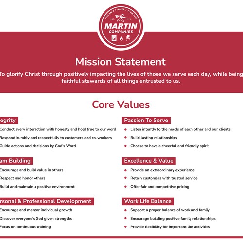 Mission Statement & Core Values Infographic Design by Only Quality