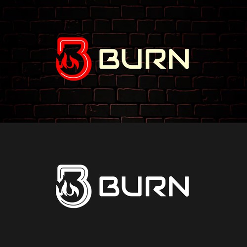 “Design a fierce, industrial-chic brand identity for a HIIT gym called BURN” Design by PrintFactory ™