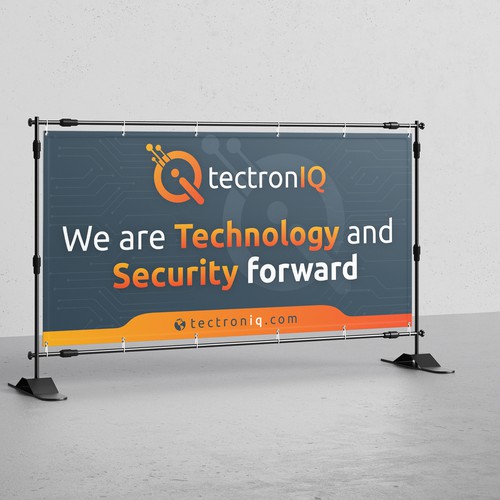 Simple trade show banner for technology company Design by Sketch Media™