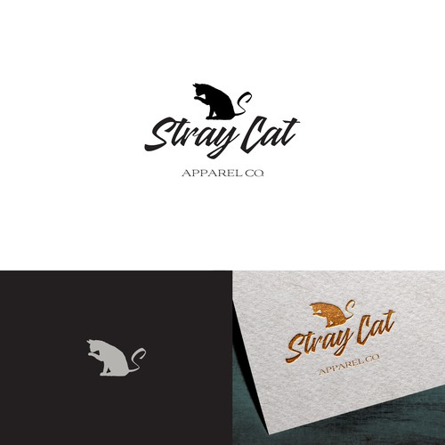 Logo for Stray Cat Apparel Co. - Clothing brand that donates 100% to saving cats! Design by J*U*L