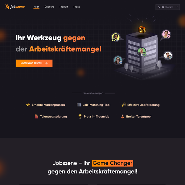 Jobszene Webpage - Job searching/posting platform