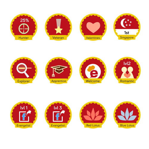 Design 10 badges/icons for eatigo & win full badge 1-on-1 project!! Design by Matyas_iosif