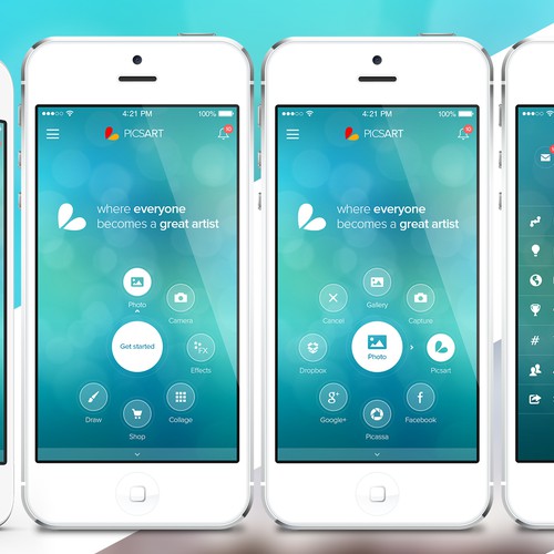 Award winning design for best in class mobile app PicsArt Design by strengthinpixels