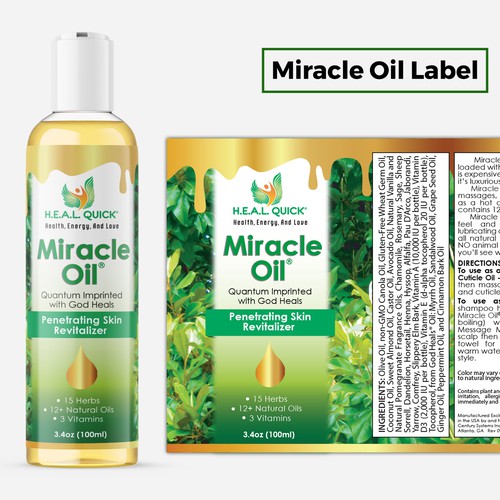 Label for Miracle Oil Design by Manthanshah