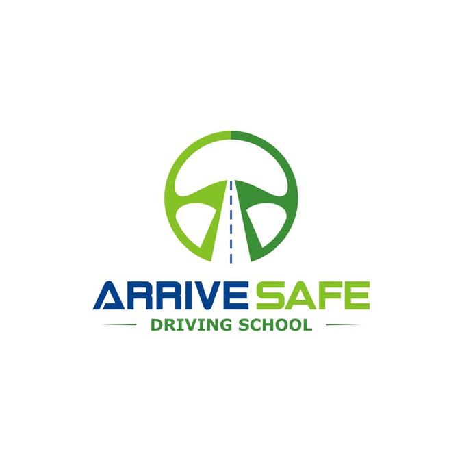 Create a eyecatching driving school illustration / logo for Arrive Safe