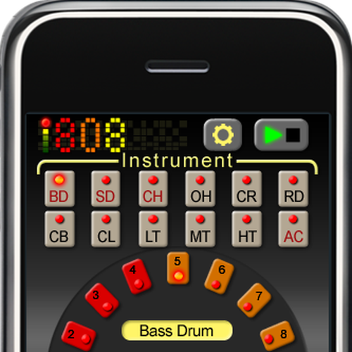 iPhone music app - single screen and icon design Design by Sotiris