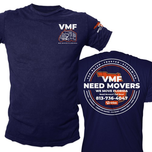 Bold, Professional T-Shirt Design for Veteran-Owned Moving Company (VMF Movers) Design by KartiK 2002