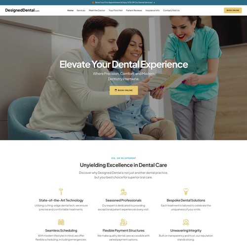 Home page for dental practice Design by keilaMaria