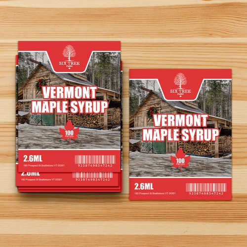 First ever production Maple Syrup Stick label Design by Munez Studio