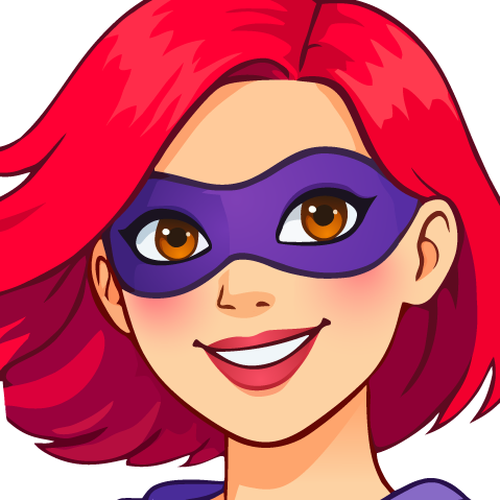 "Gestalte ein Superwoman-Logo; MIA rechnet ab" winning Business card