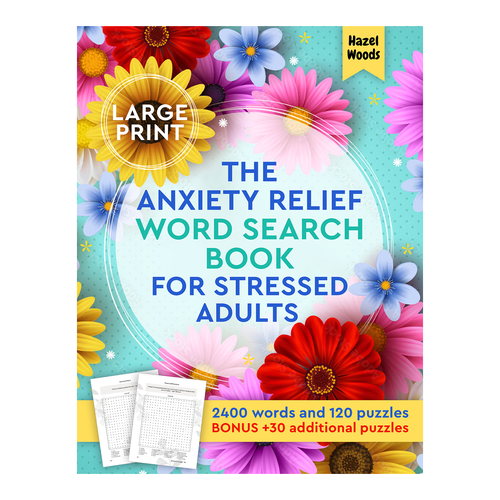 Anxiety relief word search book, Book cover contest