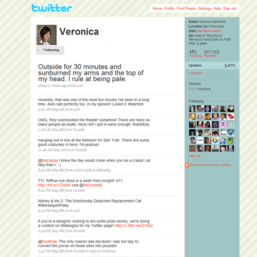 Twitter Background for Veronica Belmont Diseño de wibci