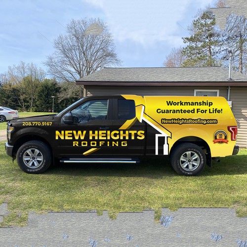 Create Bold And Professional Truck Wrap For High-End Roofing Company Design by ezesol™