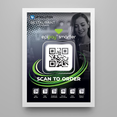 Contactless QR code store front poster to grab attention Design by ArtBells