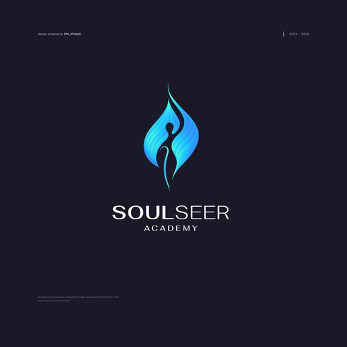 Streamlined ‘iconic’ logo for a spiritual development academy. Design by FF3 ˢᵗᵘᵈⁱᵒ