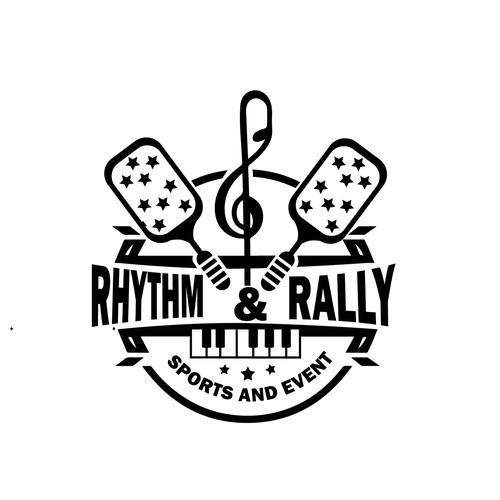 Music Meets Pickleball! Cool, musical logo for sports facility Design by Judgestorm