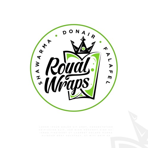 Logo for a fast food restaurant specializing in wraps. Design by Bravy Art