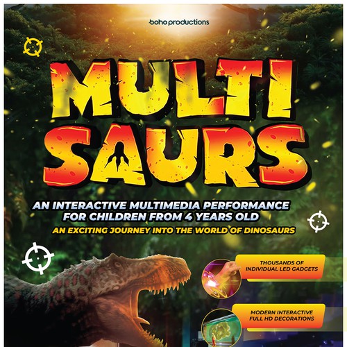 Keyvisual for MULTISAURS - an interactive Multimedia Show for Children from 4 years old Design by Maszul