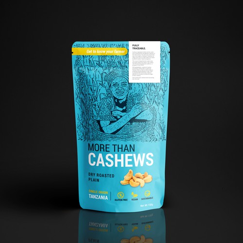 Create a beautiful stand up pouch for Sustainable, Single Origin Cashew Nuts Design by UniqueHub