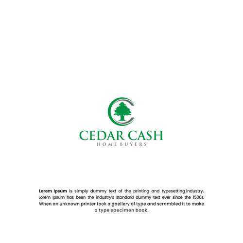 Website logo for house buying company www.cedarcashhomebuyers.com Design by Paradise®