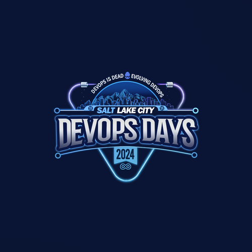 Evolution of DevOps - during Pi day - website and print logo Design by Maria Angelica Gomez