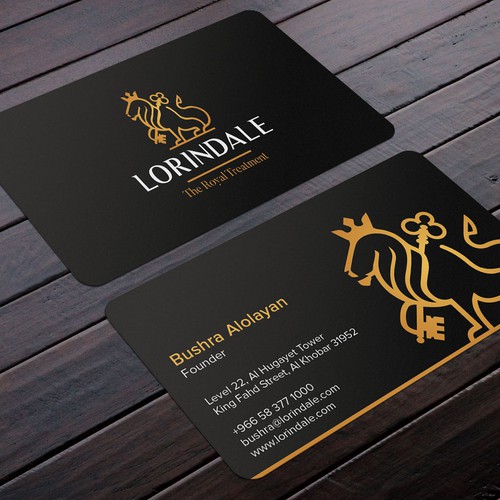 Create a luxury business card for concierge services
