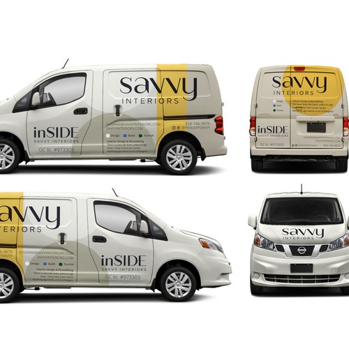 Design build furnish firm needs cool luxury sleek modern Van wrap-ontwerp door T i f a n y' s