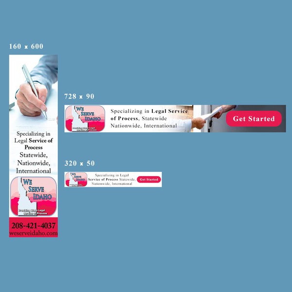 Banner ads for legal firm.