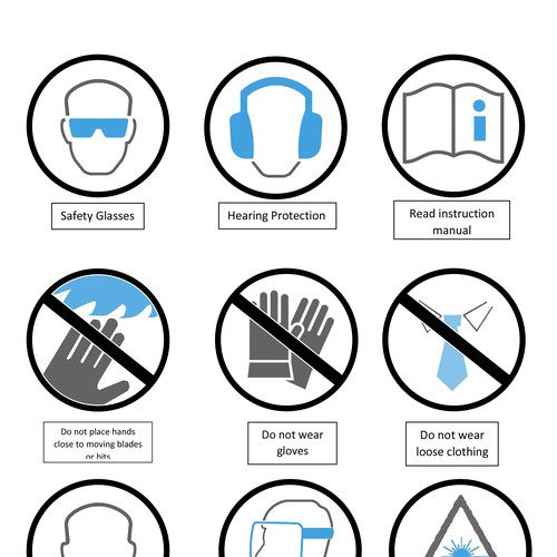 Create machine safety/warning icons for metal and woodworking machines ...